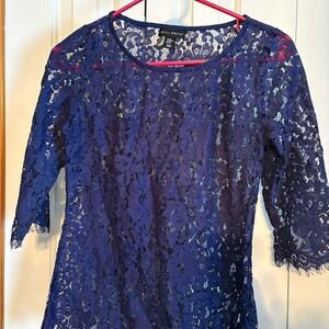 Willi Smith Royal Blue Lace Blouse